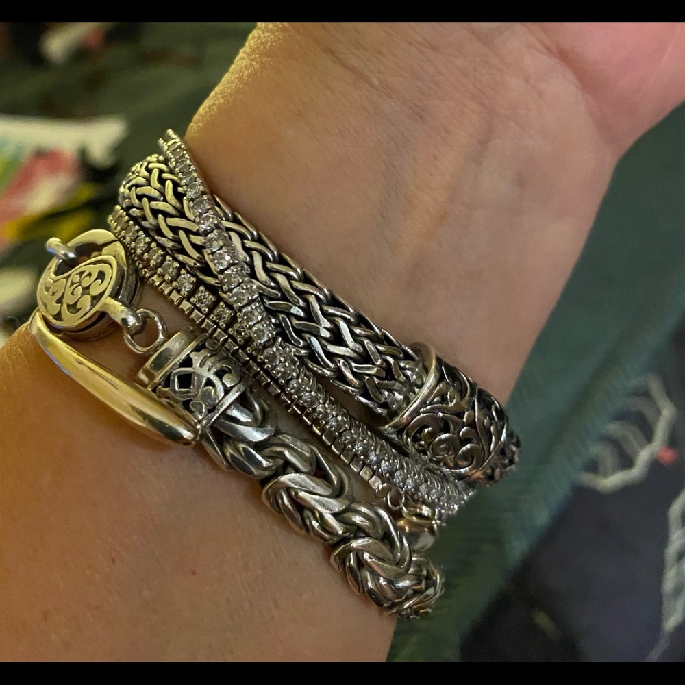 Silver bracelet 925 pure authentic handmade in Bali. 7.5”8mm wide. Perfect - Picture 2 of 15
